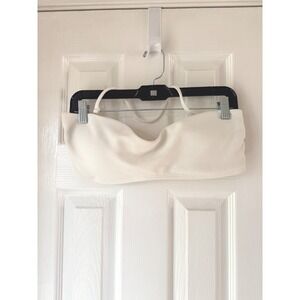 JETS AUSTRALIA Cream Ribbed Strapless Bandeau Bikini Top Swim Size 12